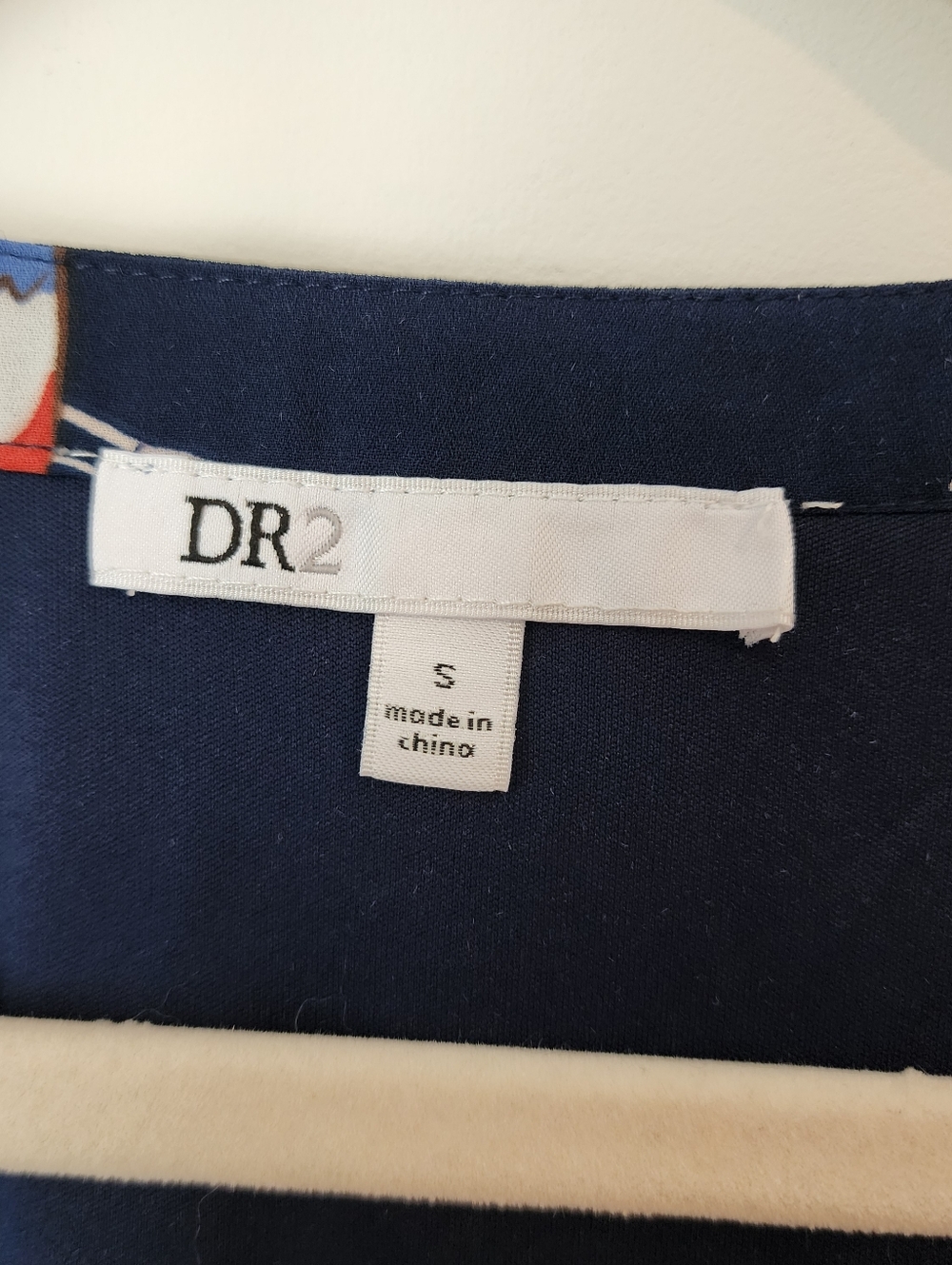 DR2 Navy Print Ruffle Sleeve Mini Dress, Small - Picture 2 of 4